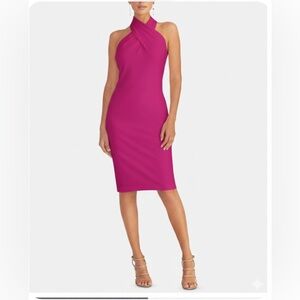 Rachael Ray One Shoulder Magenta Dress